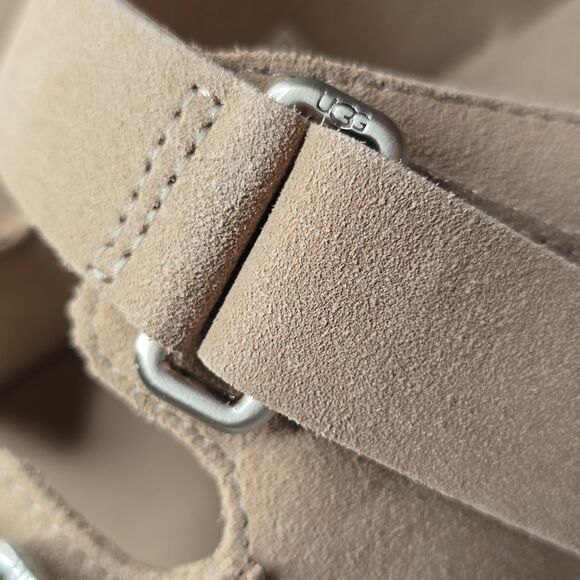 NIB Ugg Women's Goldenstar Hi Slide Platform Sandals Sz 9 Color Sand - Picture 7 of 11